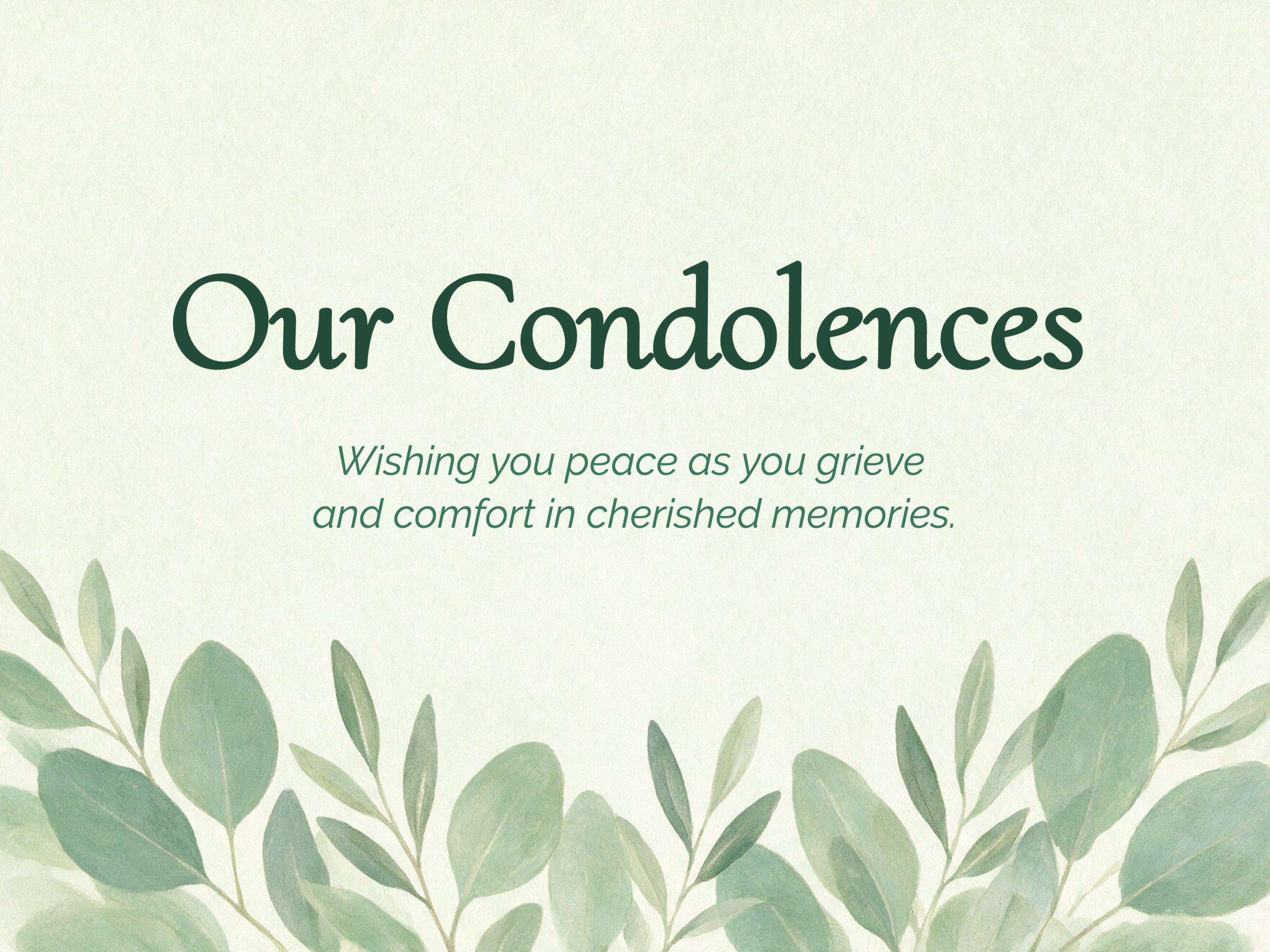Still Green Spaces Sympathy Card eCard Template
