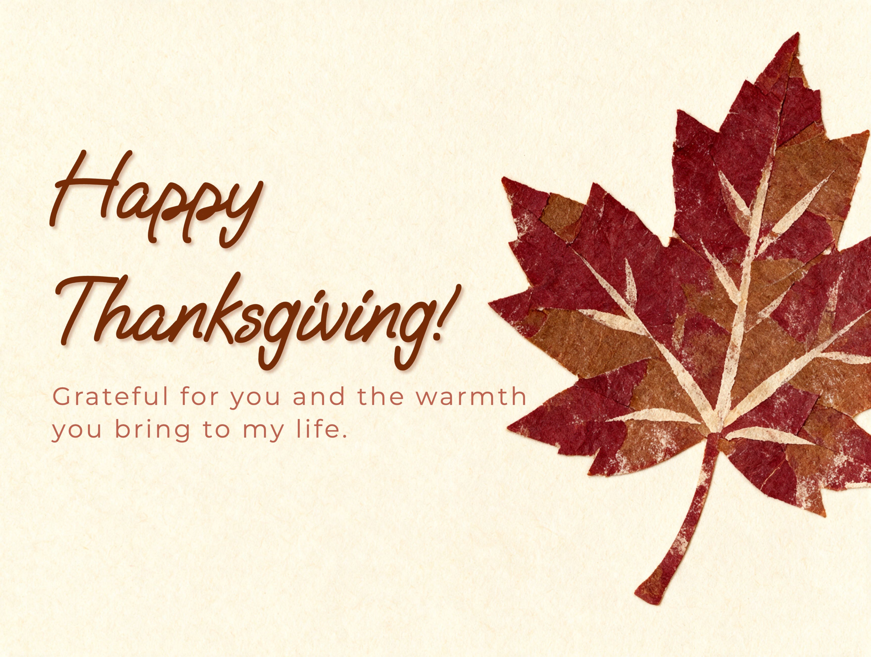 A Leaf of Gratitude eCard template preview