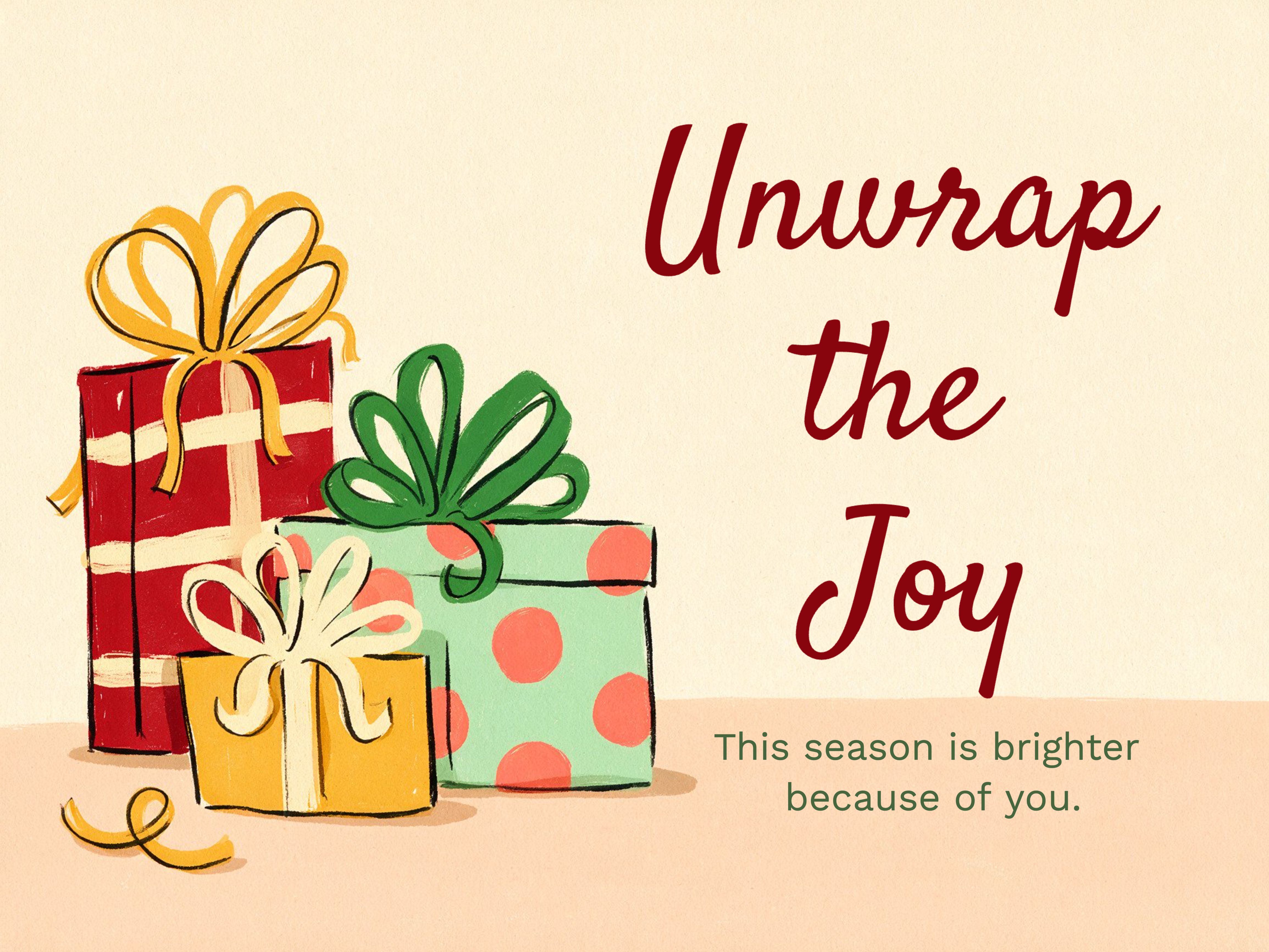 Christmas Gift Wrap Greeting Card eCard Template